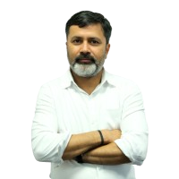 City skyline at dusk